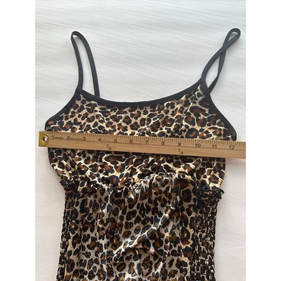 Vintage Renegade Club🌿Leopard Print Bodycon Dress Women’s Size 15 Y2K 90s Style - Picture 6 of 10